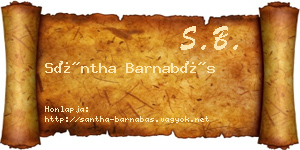 Sántha Barnabás névjegykártya