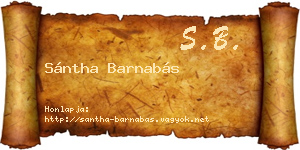 Sántha Barnabás névjegykártya